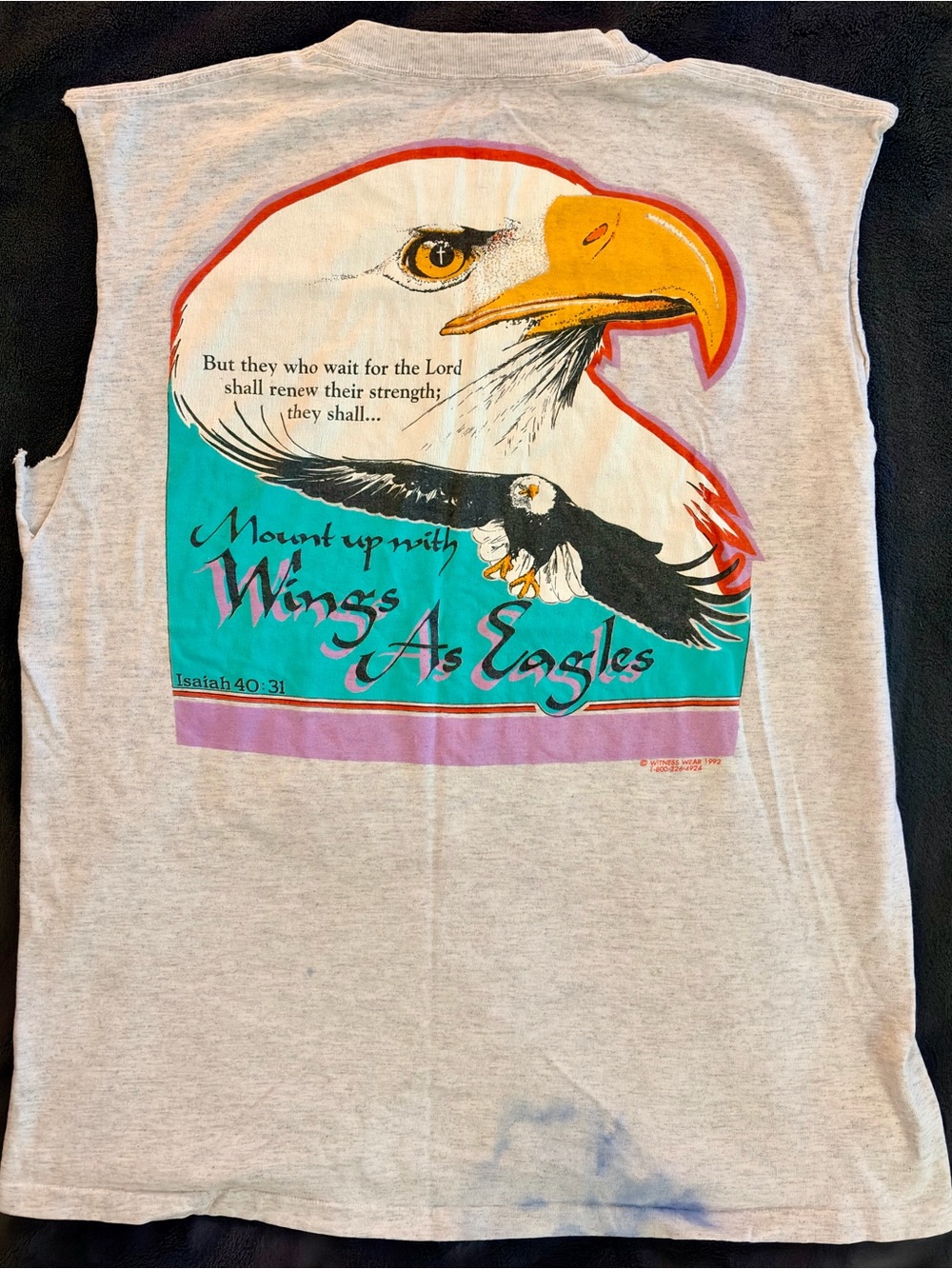 Vintage 90’s Religious Christian 1992 Wings As Eagles Men’s Sleeveless Shirt LG